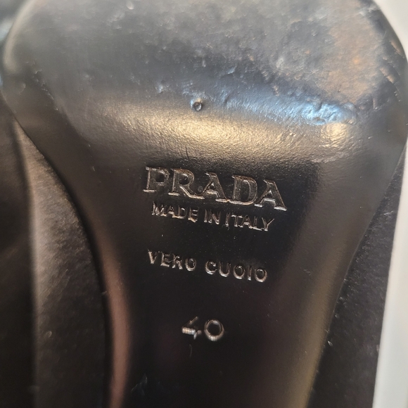 Prada black satin embellished pumps size 40 - Picture 9 of 16
